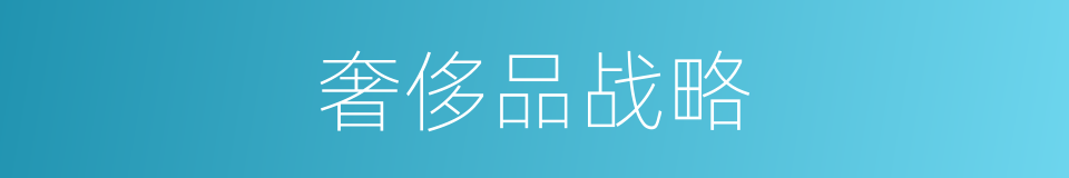 奢侈品战略的同义词