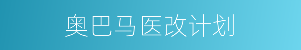 奥巴马医改计划的同义词