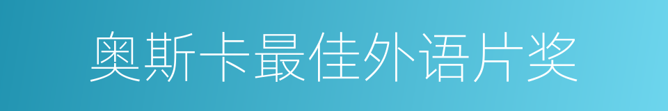 奥斯卡最佳外语片奖的同义词