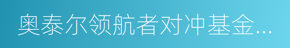 奥泰尔领航者对冲基金合伙人的同义词