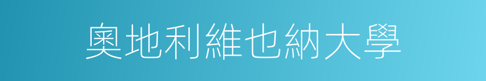 奧地利維也納大學的同義詞