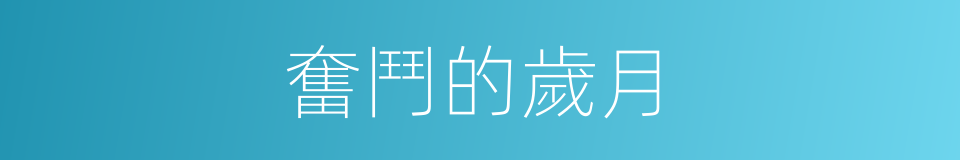 奮鬥的歲月的同義詞