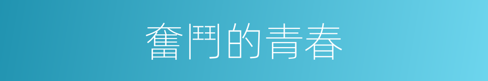 奮鬥的青春的同義詞