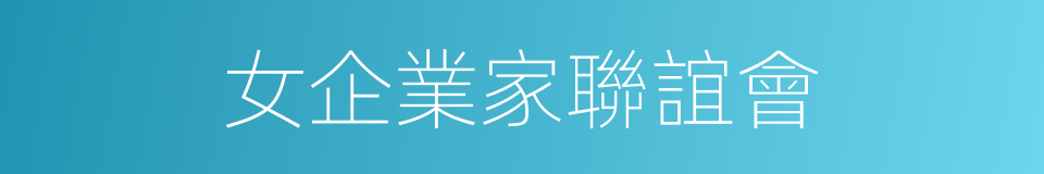 女企業家聯誼會的意思