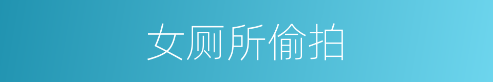 女厕所偷拍的同义词