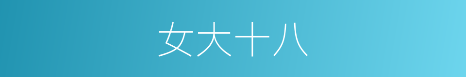 女大十八的同义词