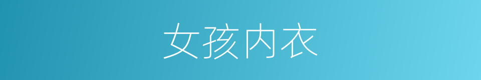女孩内衣的同义词