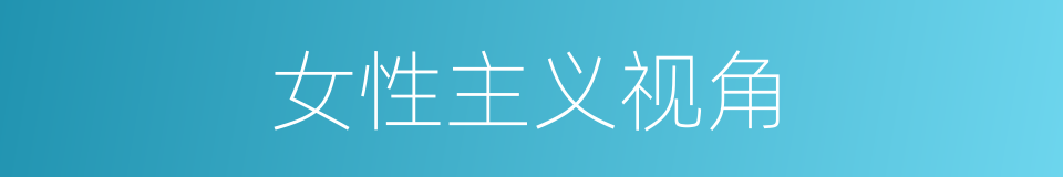 女性主义视角的同义词