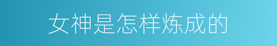 女神是怎样炼成的的同义词