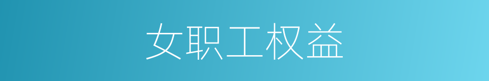 女职工权益的同义词