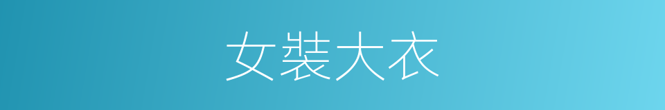 女裝大衣的同義詞