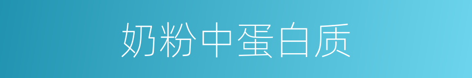 奶粉中蛋白质的同义词