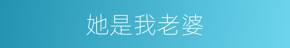 她是我老婆的同义词