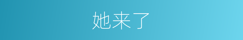 她来了的同义词