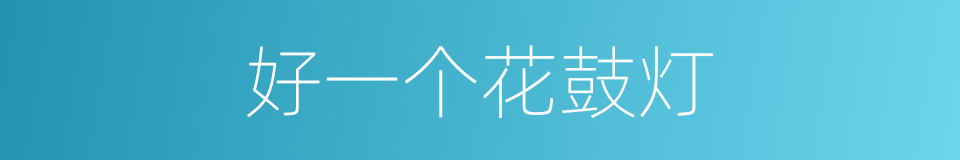 好一个花鼓灯的同义词