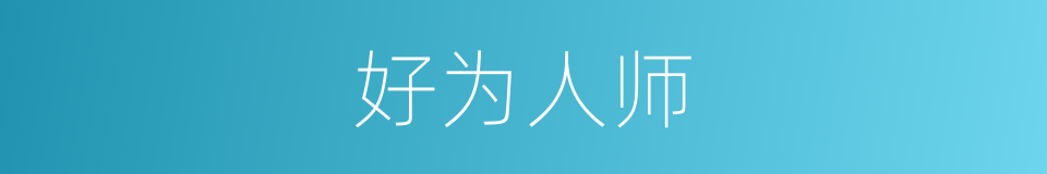 好为人师的意思