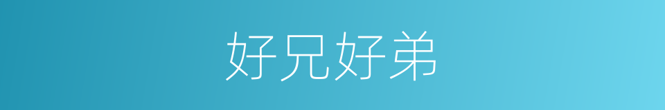 好兄好弟的同义词