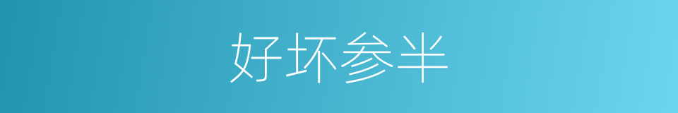 好坏参半的同义词