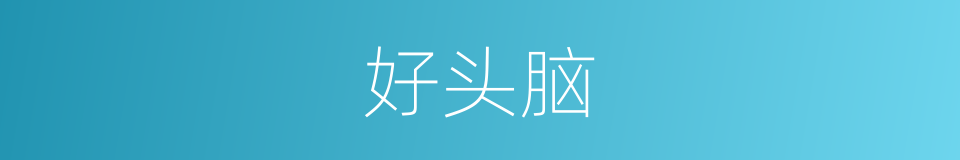 好头脑的意思