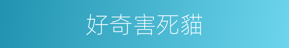 好奇害死貓的同義詞