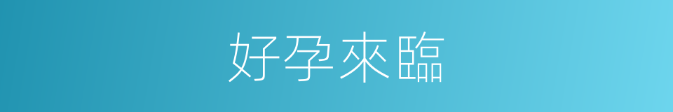 好孕來臨的同義詞
