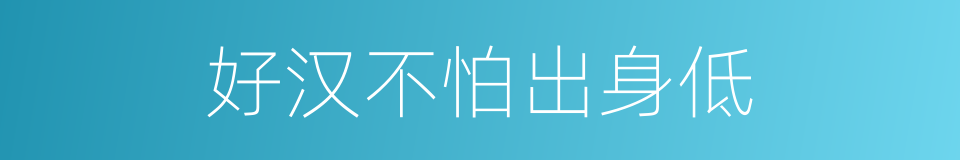 好汉不怕出身低的同义词