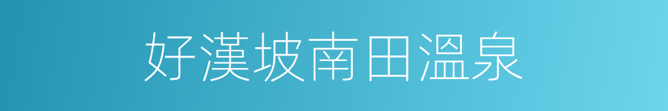 好漢坡南田溫泉的同義詞