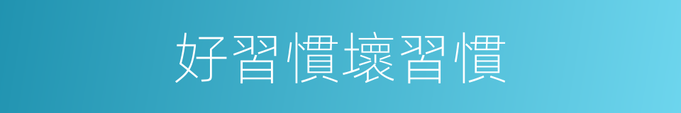 好習慣壞習慣的同義詞
