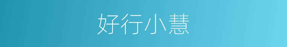 好行小慧的意思