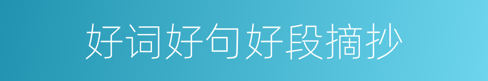 好词好句好段摘抄的同义词