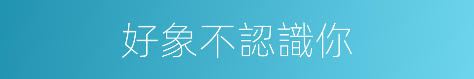 好象不認識你的同義詞
