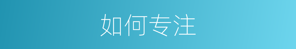 如何专注的同义词