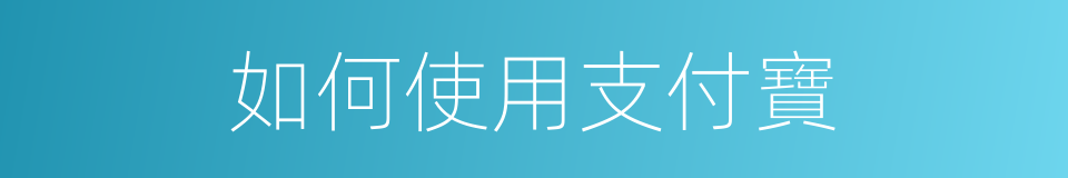 如何使用支付寶的同義詞