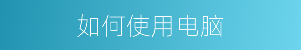 如何使用电脑的同义词