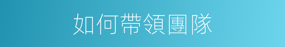 如何帶領團隊的同義詞