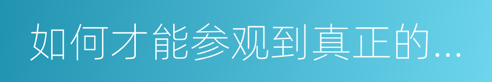 如何才能参观到真正的兵马俑的同义词