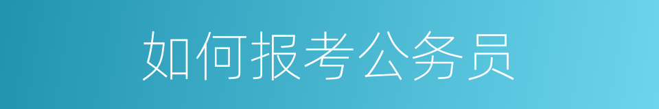 如何报考公务员的同义词