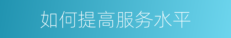 如何提高服务水平的同义词