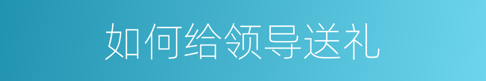 如何给领导送礼的同义词