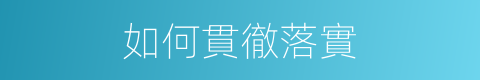 如何貫徹落實的同義詞