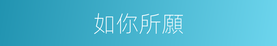 如你所願的意思