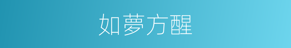 如夢方醒的意思