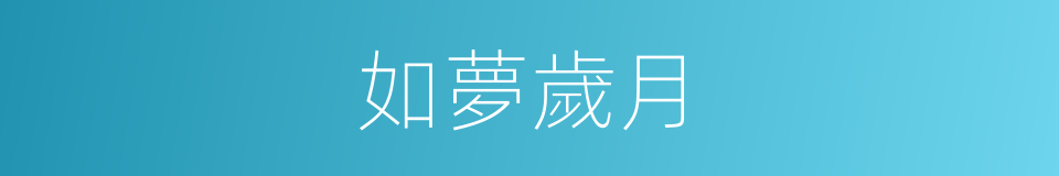 如夢歲月的同義詞
