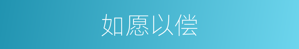 如愿以偿的意思
