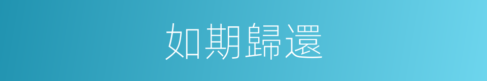 如期歸還的同義詞
