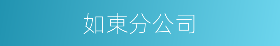 如東分公司的同義詞