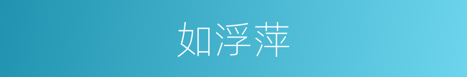 如浮萍的同义词