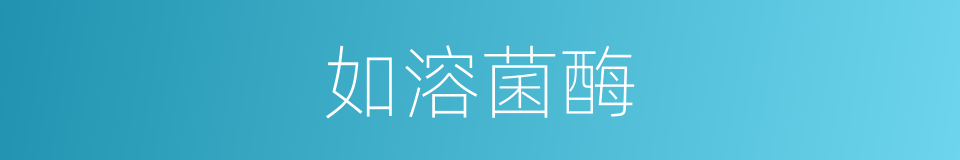 如溶菌酶的同义词