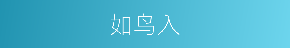 如鸟入的同义词