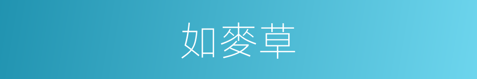 如麥草的同義詞